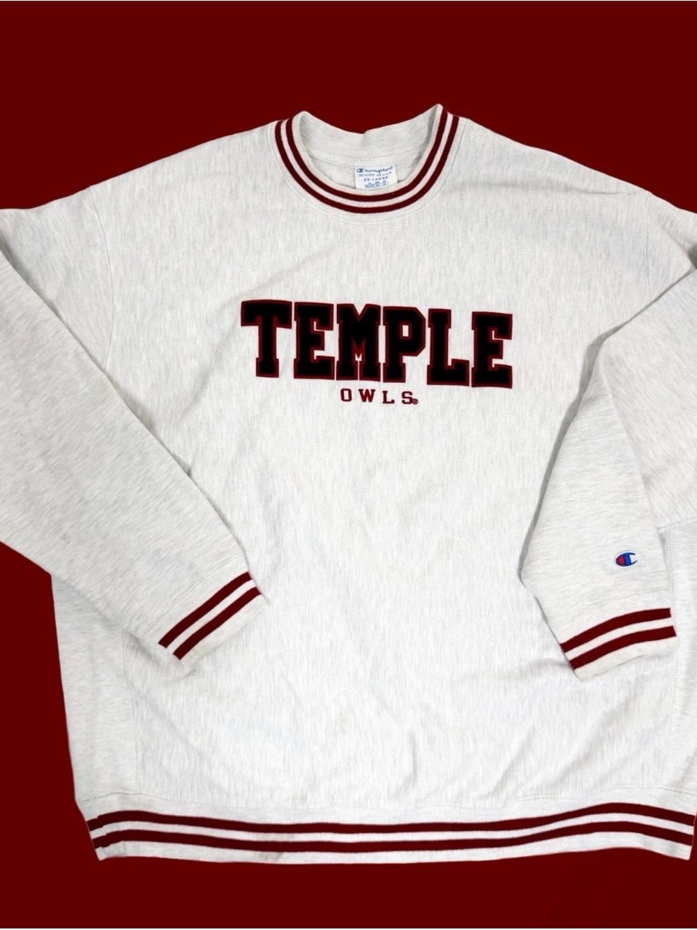 Vintage Champion Reverse Weave Temple University Philadelphia Crewneck Size 2XL